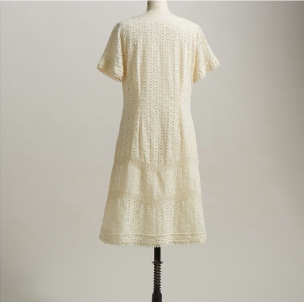 Gorgeous Sundance short sleeve eyelet mini 100% cotton ivory dress- like new! 4 - Picture 3 of 14